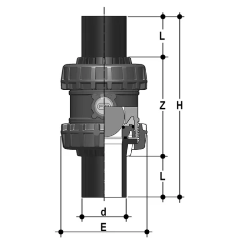 Kugelr Ckschlagventil Sxe Easyfit Pvc U Pe Stutzen